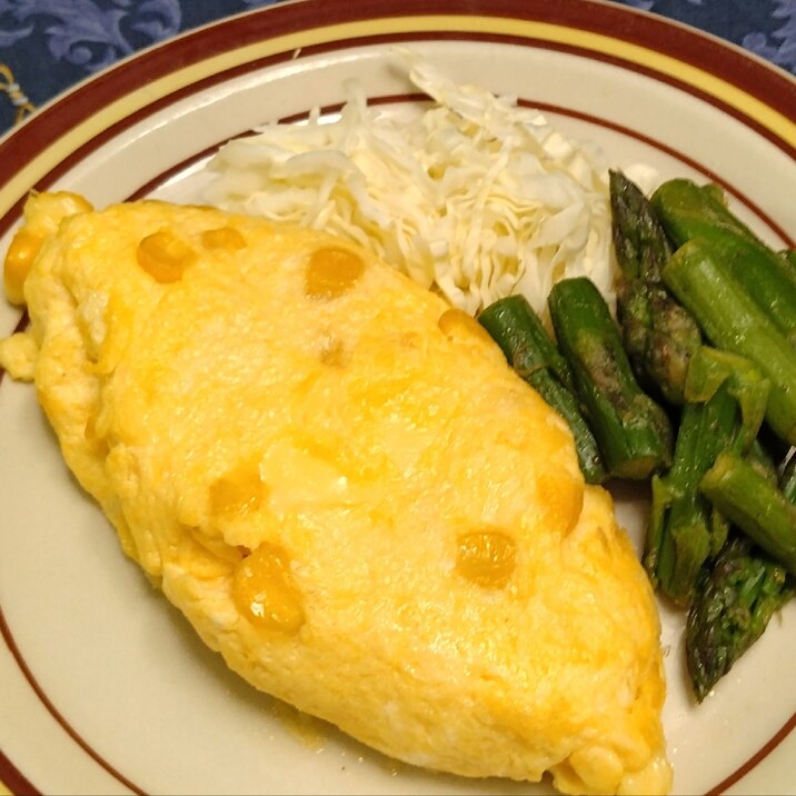 ✤とうもろこしとチーズのフワフワオムレツ✤